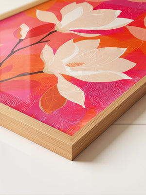 Magnolien Blüten kräftig bunt