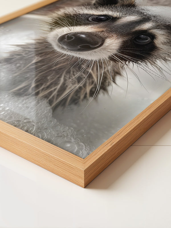 Waschbär Seifenschaum Nahaufnahme