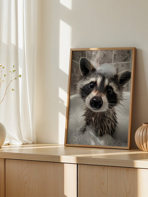 Waschbär Seifenschaum Nahaufnahme