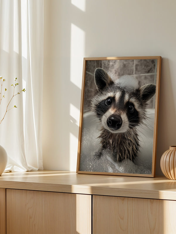 Waschbär Seifenschaum Nahaufnahme