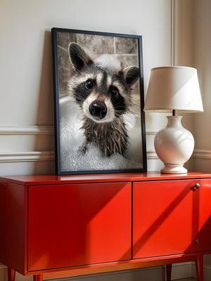 Waschbär Seifenschaum Nahaufnahme