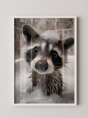 Waschbär Seifenschaum Nahaufnahme