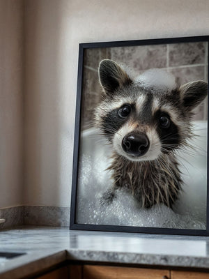 Waschbär Seifenschaum Nahaufnahme