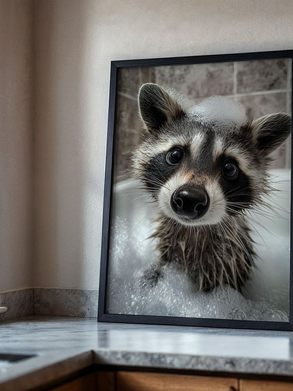 Waschbär Seifenschaum Nahaufnahme