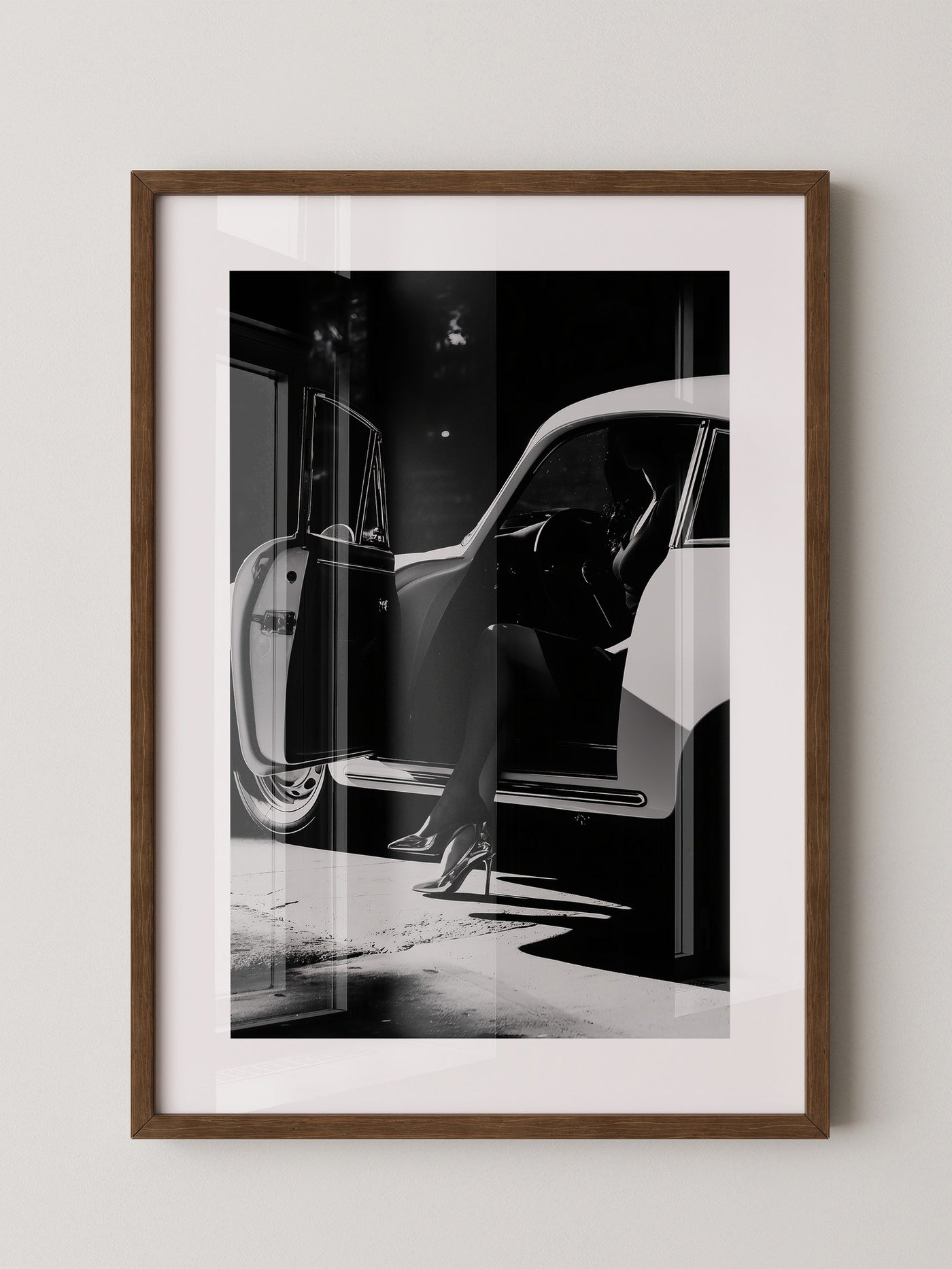 Porsche Silhouette Schwarz-Weiß
