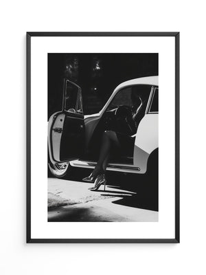 Porsche Silhouette Schwarz-Weiß