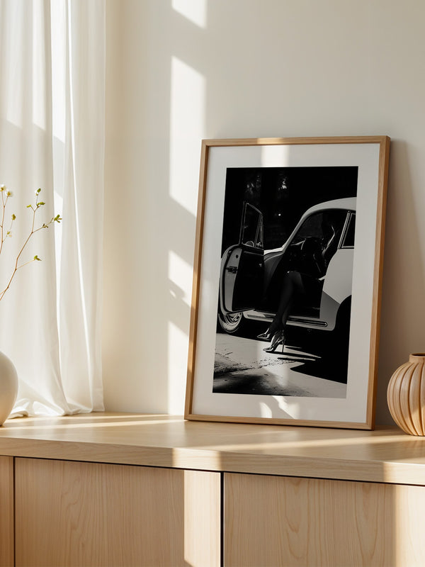 Porsche Silhouette Schwarz-Weiß