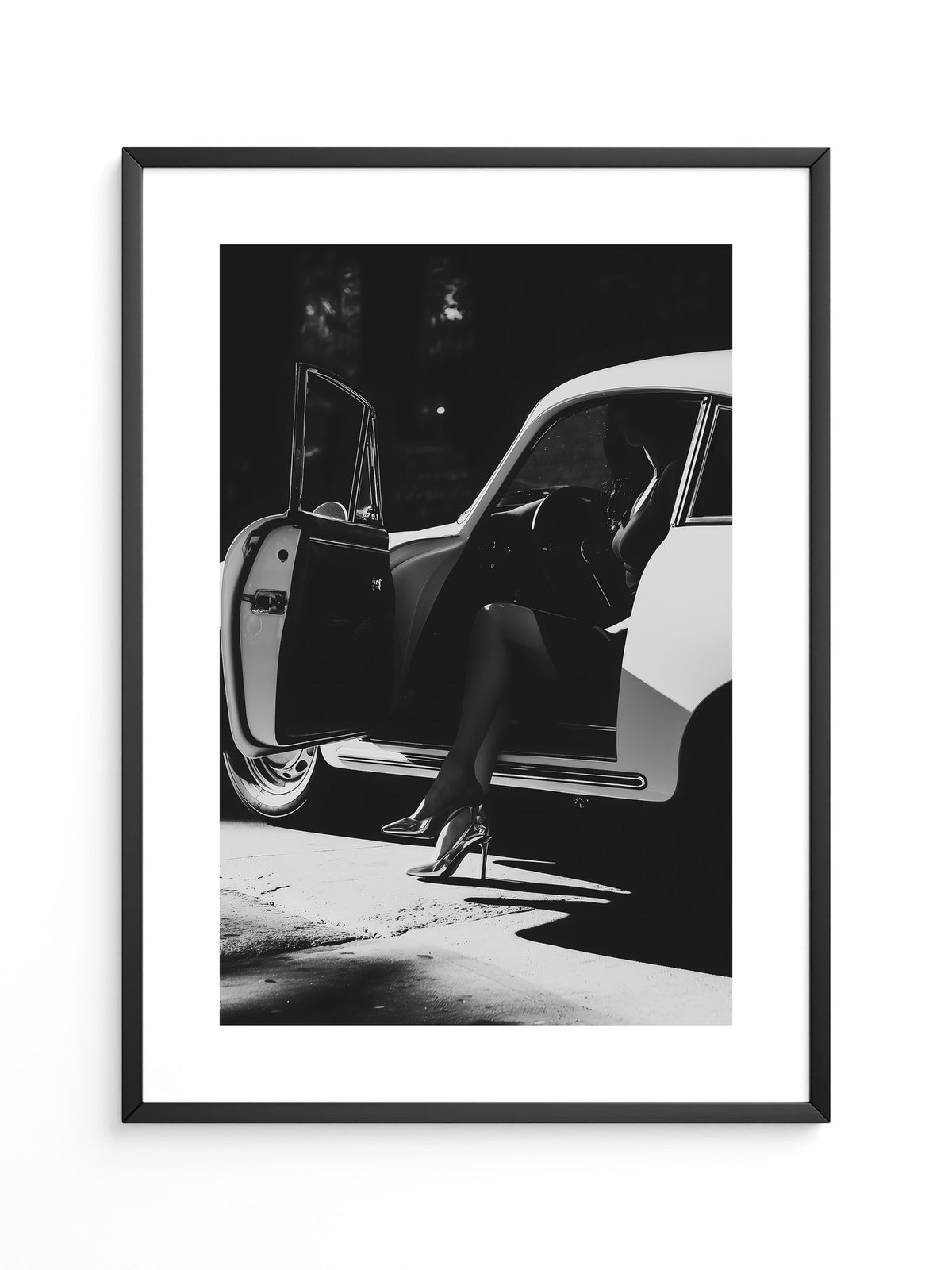 Porsche Silhouette Schwarz-Weiß