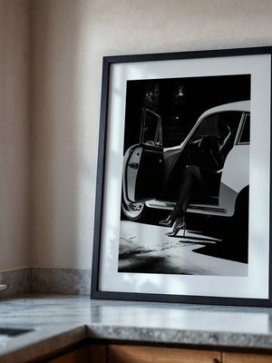 Porsche Silhouette Schwarz-Weiß