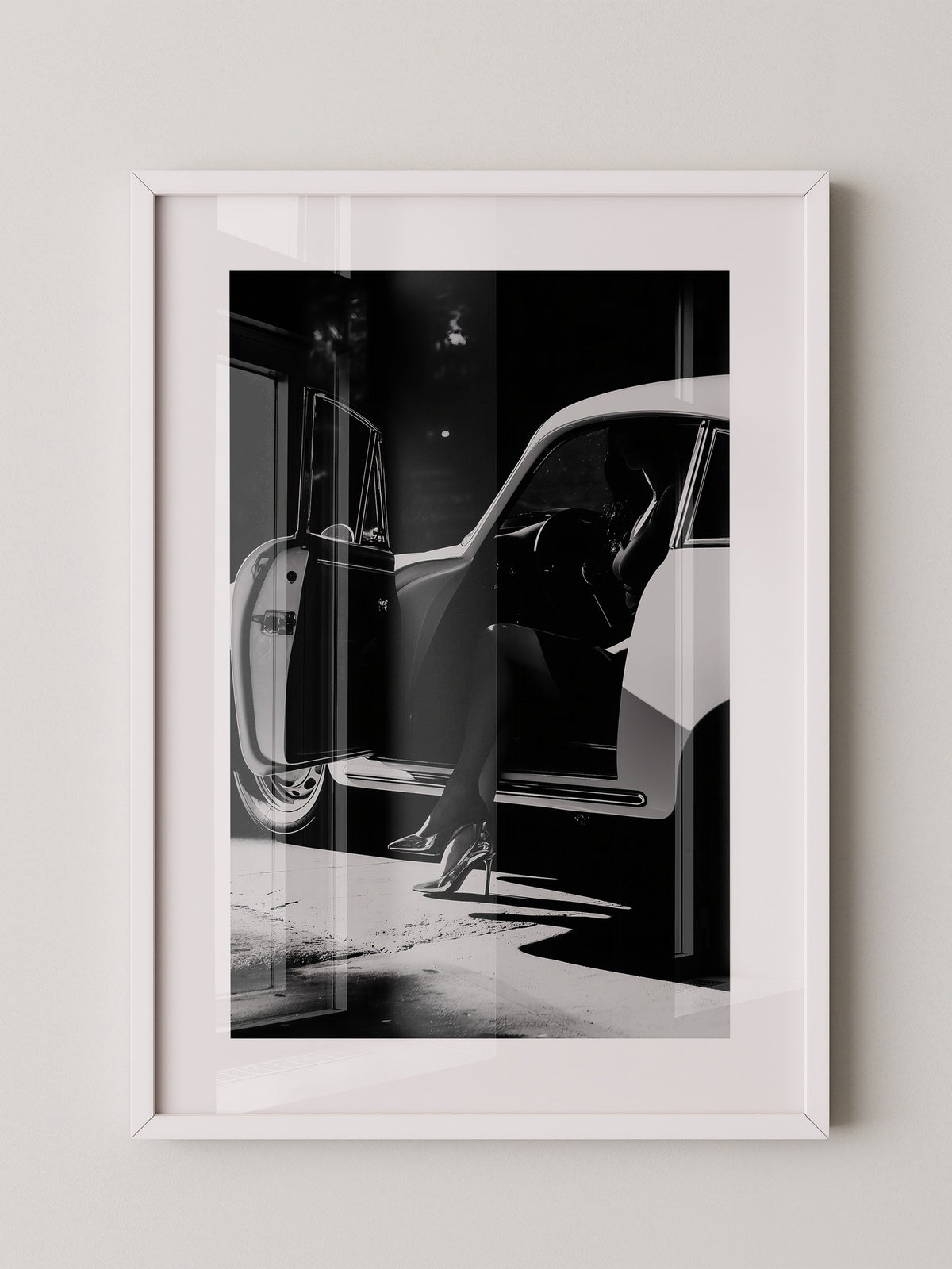 Porsche Silhouette Schwarz-Weiß