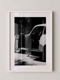 Porsche Silhouette Schwarz-Weiß