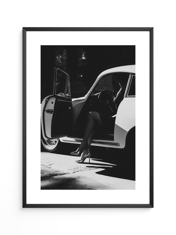 Porsche Silhouette Schwarz-Weiß