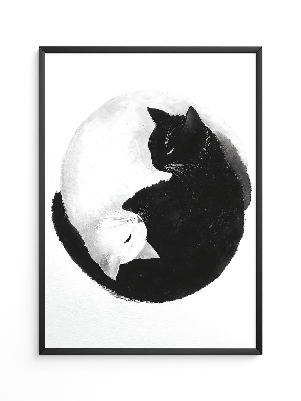 Katzen Yin Yang Schwarz Weiß