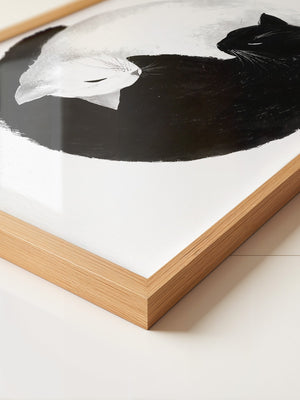 Katzen Yin Yang Schwarz Weiß
