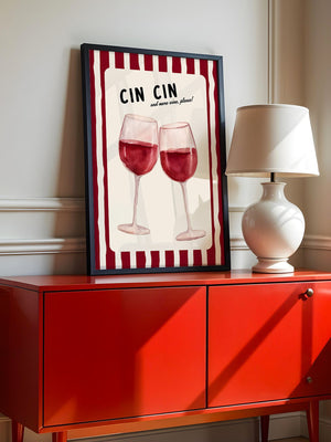 Weingläser rot gestreift