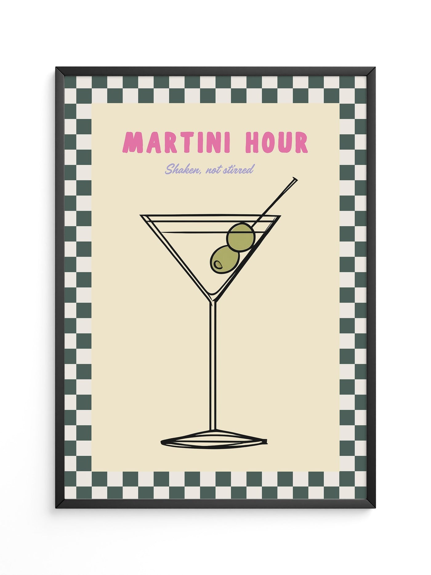 Martiniglas Oliven Retro Design