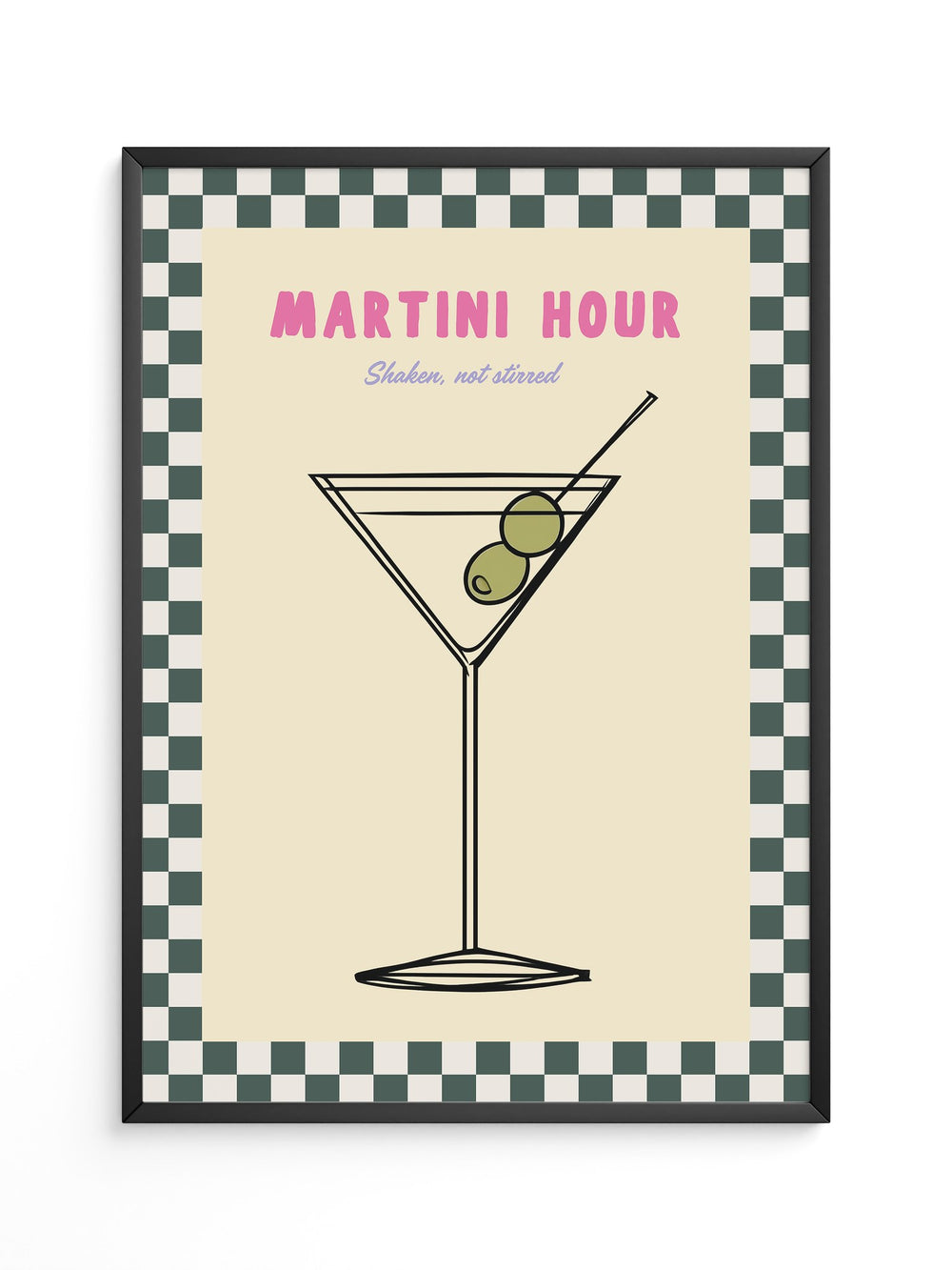 Martiniglas Oliven Retro Design