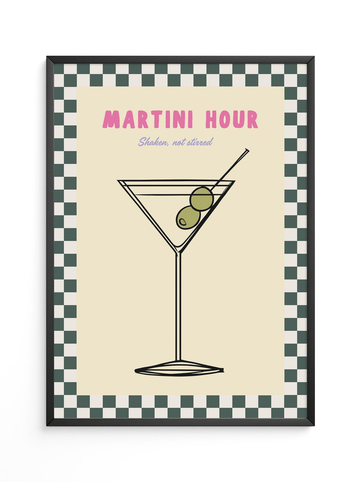 Martiniglas Oliven Retro Design