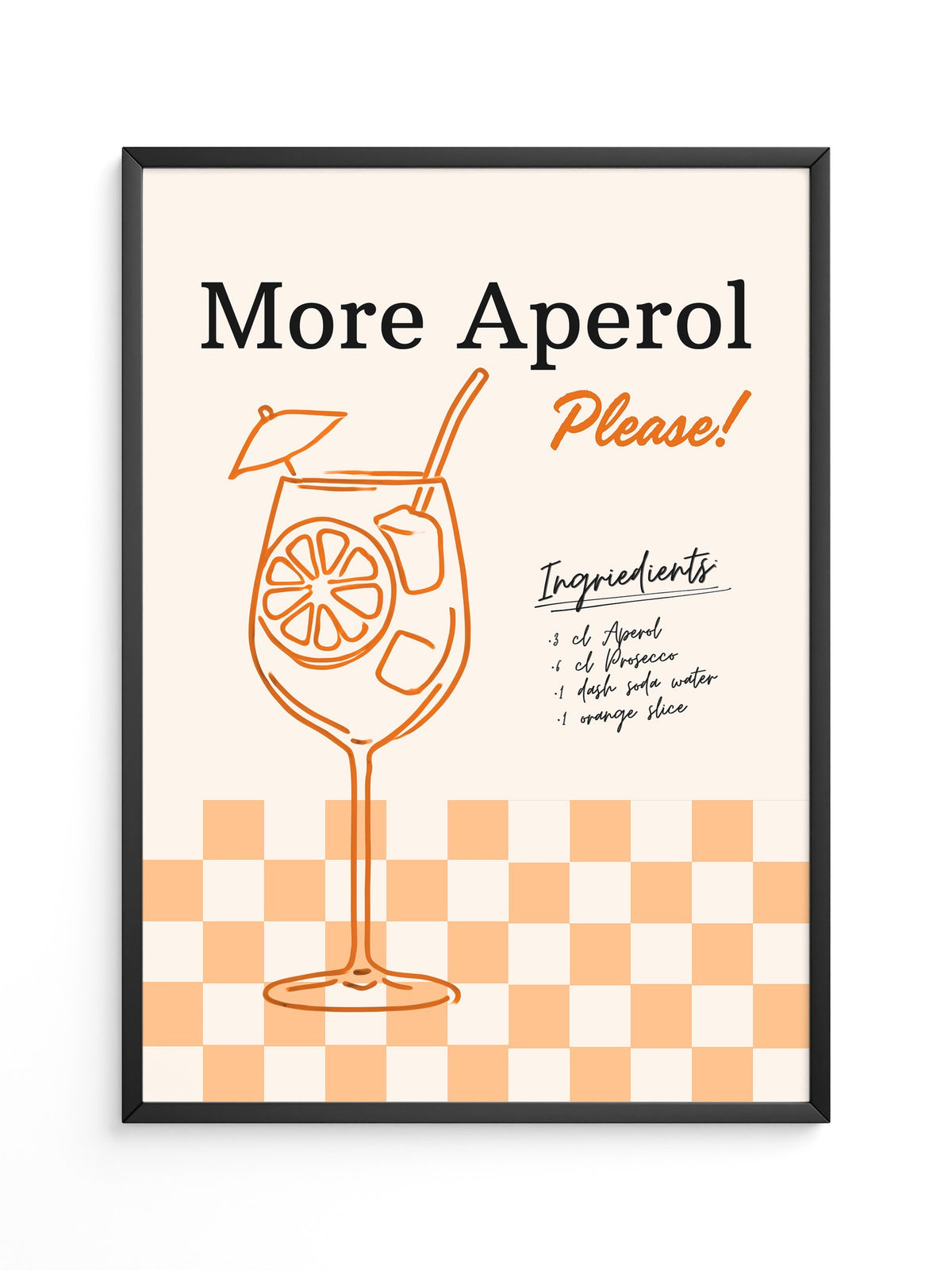 Aperol Cocktail Zeichnung Orange