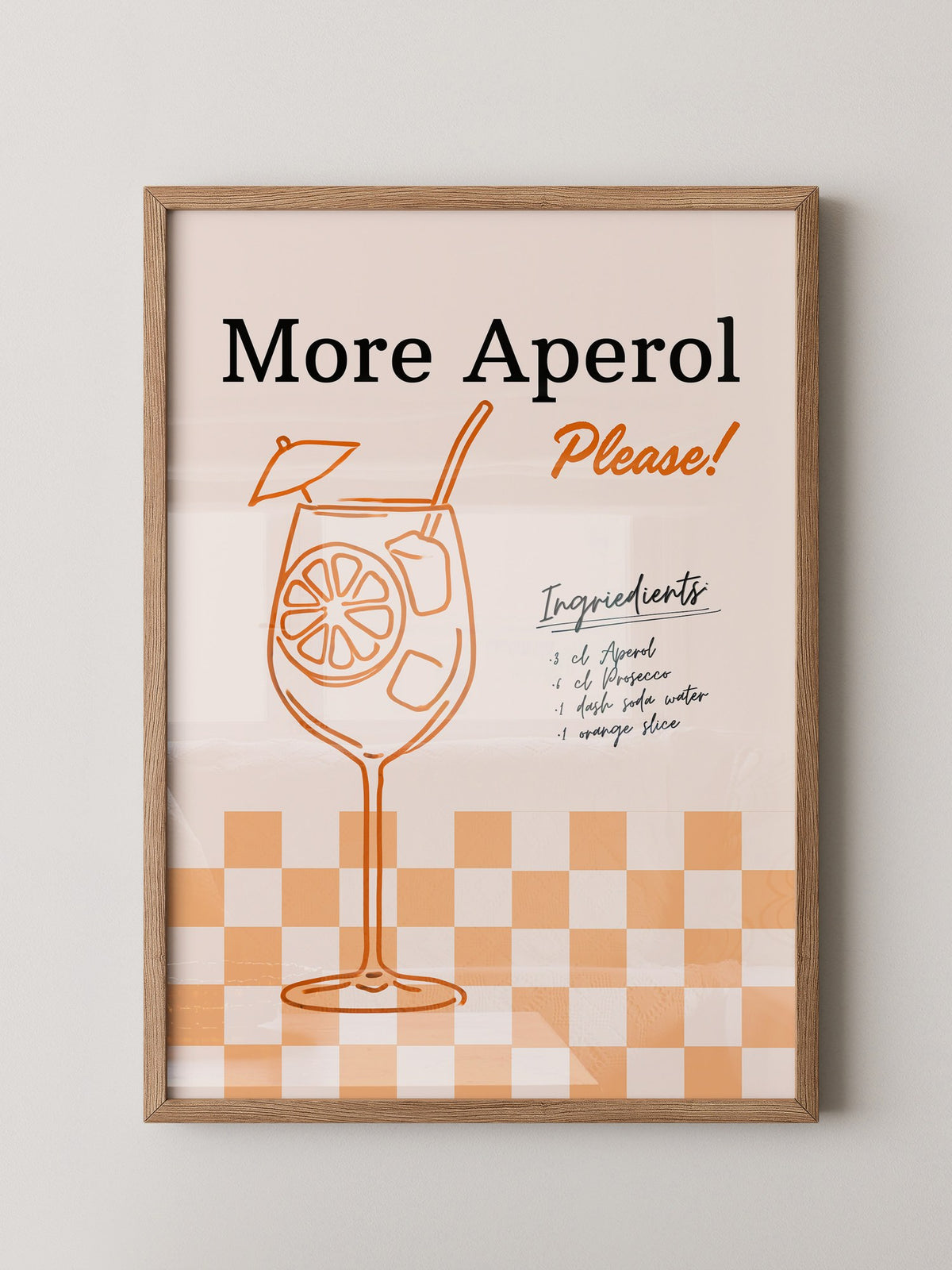 Aperol Cocktail Zeichnung Orange