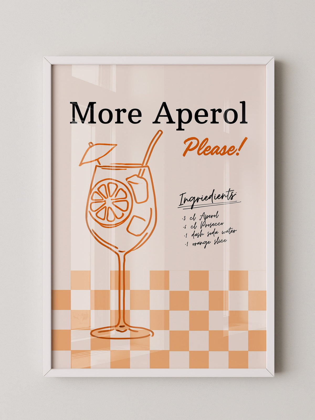 Aperol Cocktail Zeichnung Orange