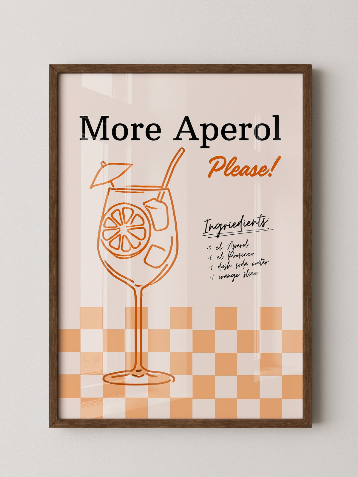 Aperol Cocktail Zeichnung Orange