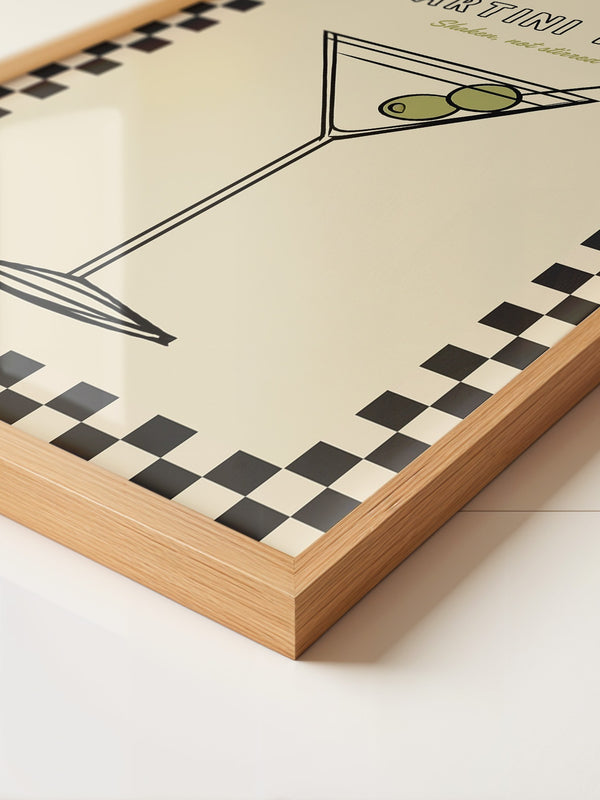 Martiniglas Oliven Retro-Muster
