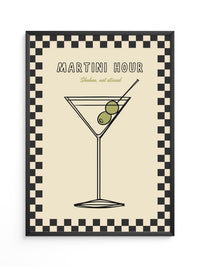 Martiniglas Oliven Retro-Muster