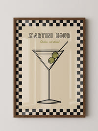 Martiniglas Oliven Retro-Muster