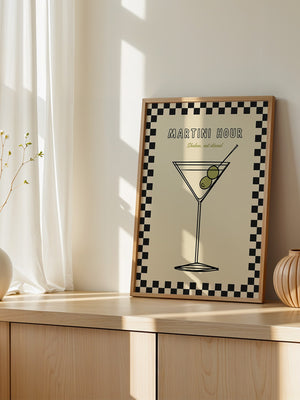 Martiniglas Oliven Retro-Muster