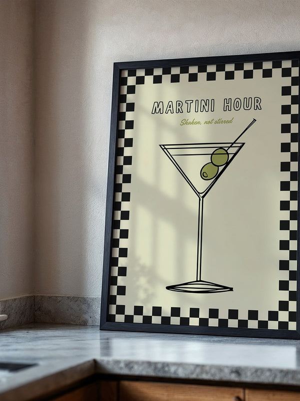 Martiniglas Oliven Retro-Muster