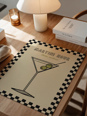 Martiniglas Oliven Retro-Muster