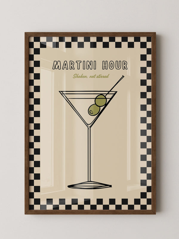 Martiniglas Oliven Retro-Muster