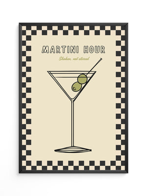 Martiniglas Oliven Retro-Muster