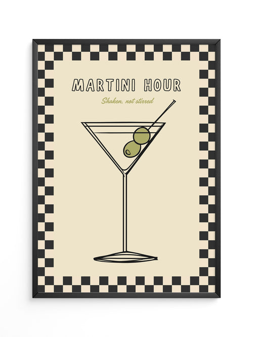 Martiniglas Oliven Retro-Muster