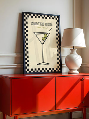 Martiniglas Oliven Retro-Muster