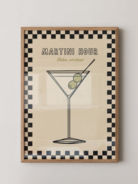 Martiniglas Oliven Retro-Muster
