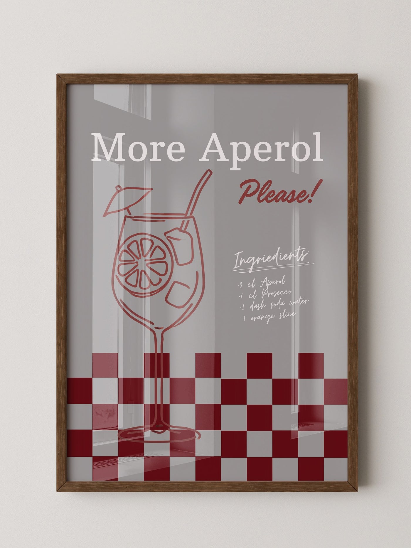 Aperol Drink rot-weiß Minimalismus