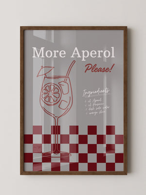 Aperol Drink rot-weiß Minimalismus