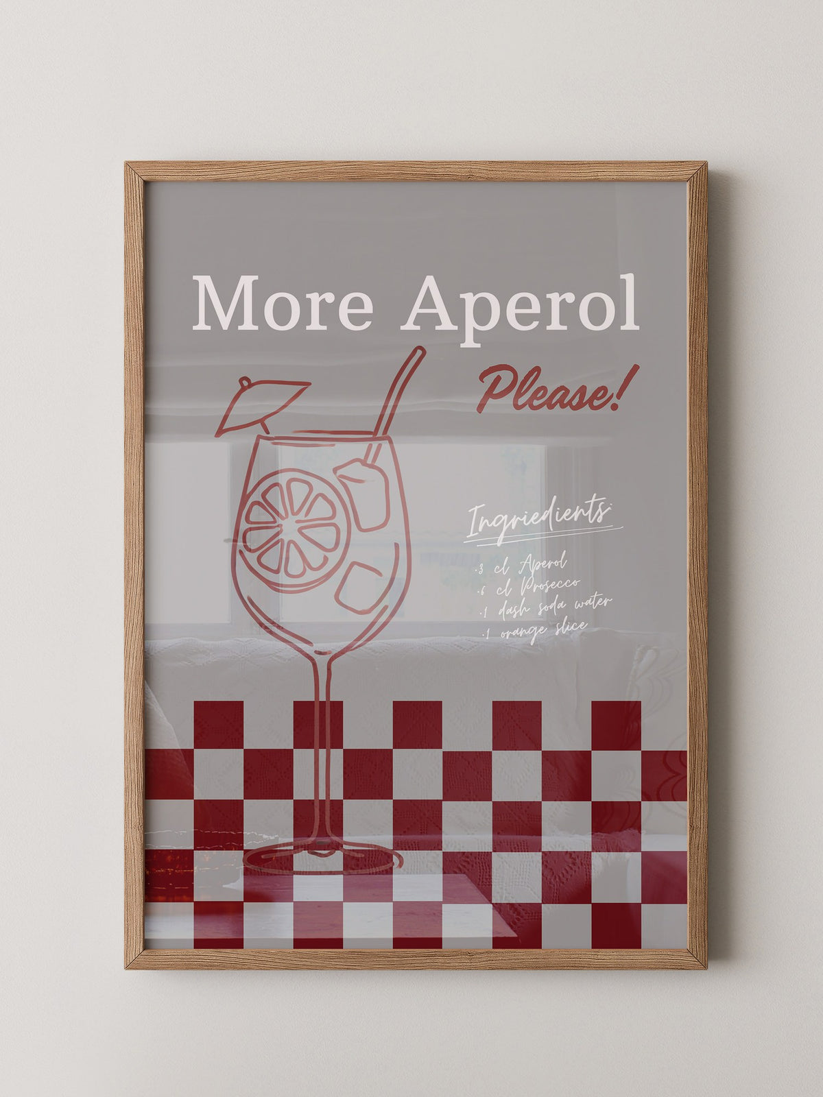 Aperol Drink rot-weiß Minimalismus