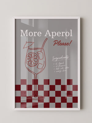 Aperol Drink rot-weiß Minimalismus