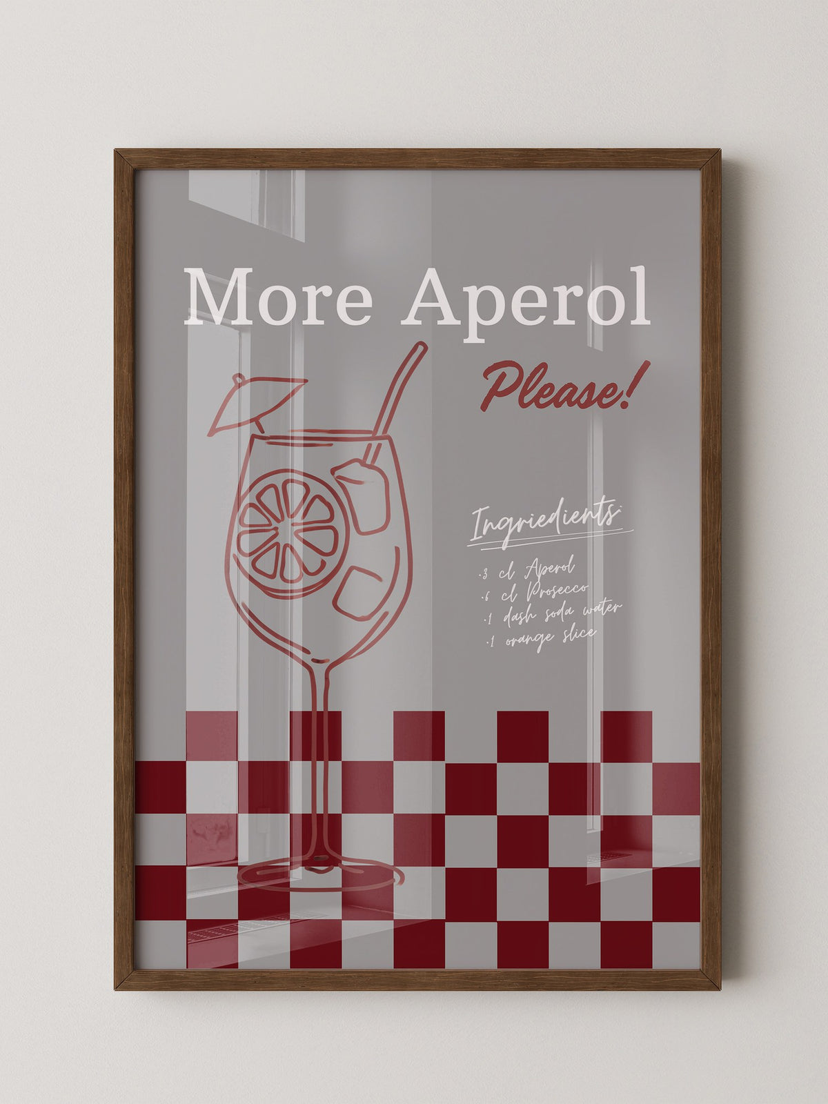 Aperol Drink rot-weiß Minimalismus