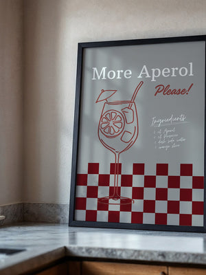 Aperol Drink rot-weiß Minimalismus
