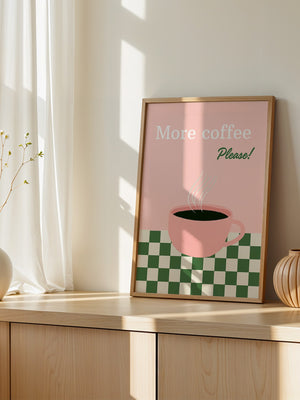 Kaffeetasse Rosa Schachbrett