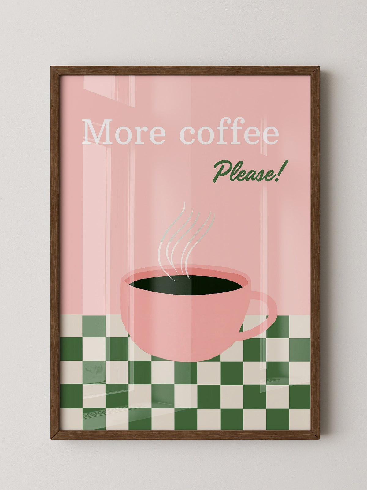 Kaffeetasse Rosa Schachbrett