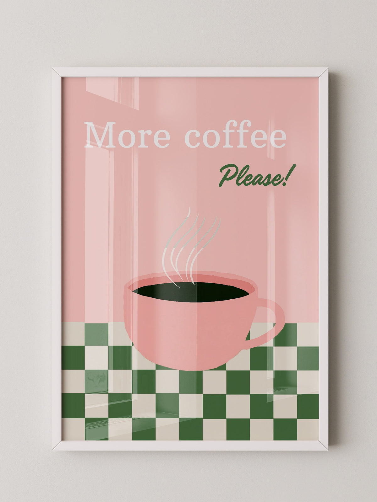 Kaffeetasse Rosa Schachbrett