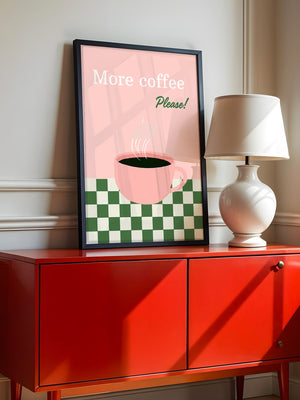 Kaffeetasse Rosa Schachbrett
