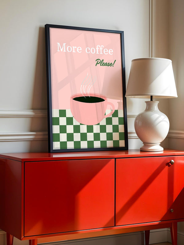 Kaffeetasse Rosa Schachbrett