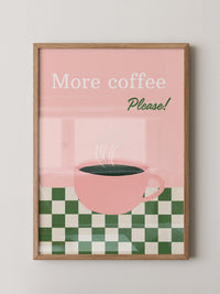 Kaffeetasse Rosa Schachbrett