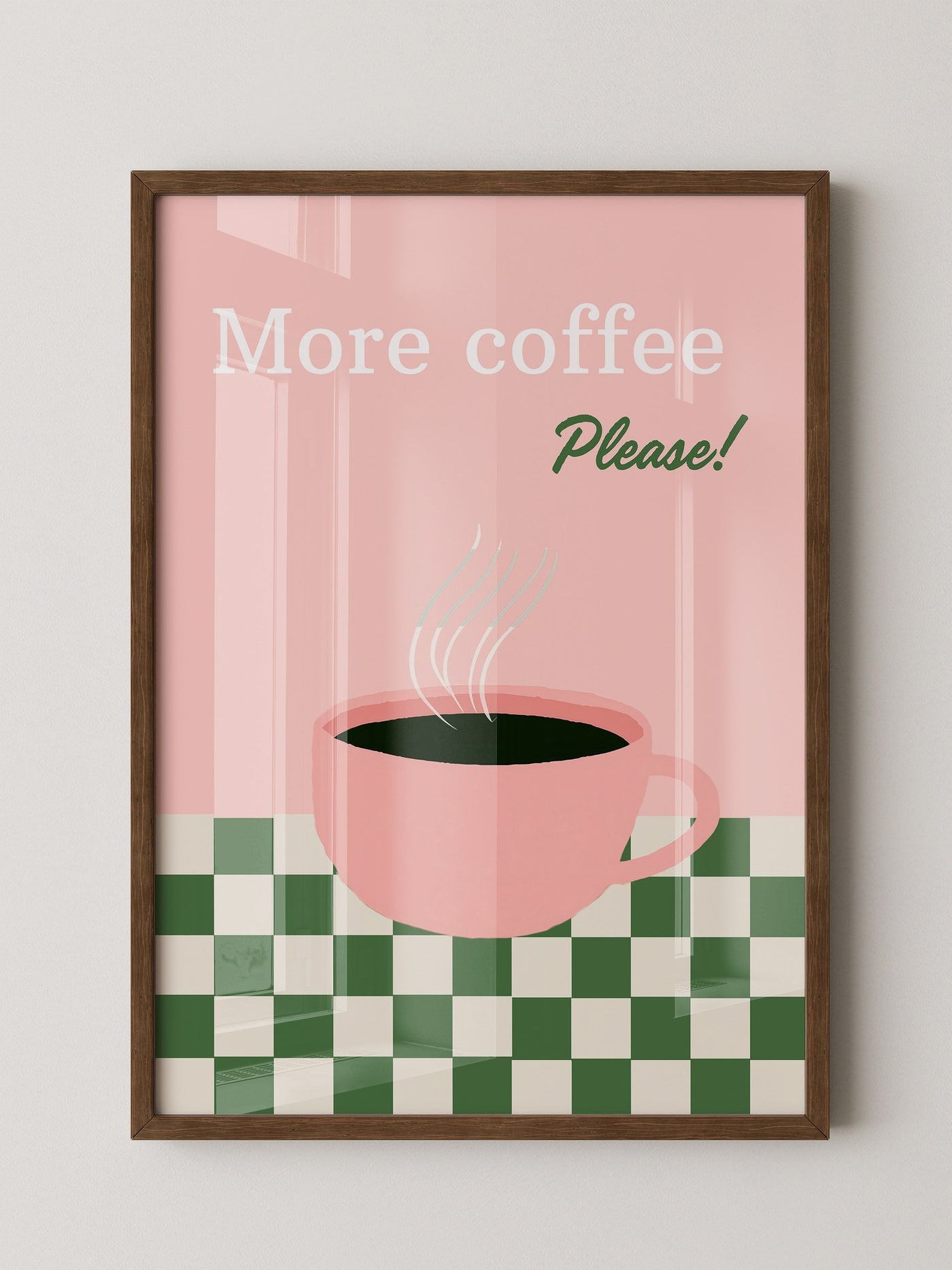 Kaffeetasse Rosa Schachbrett